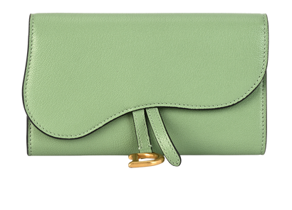 Christian Dior Saddle Long Wallet, &pound;350, Accessories, Green, Leather, Front view